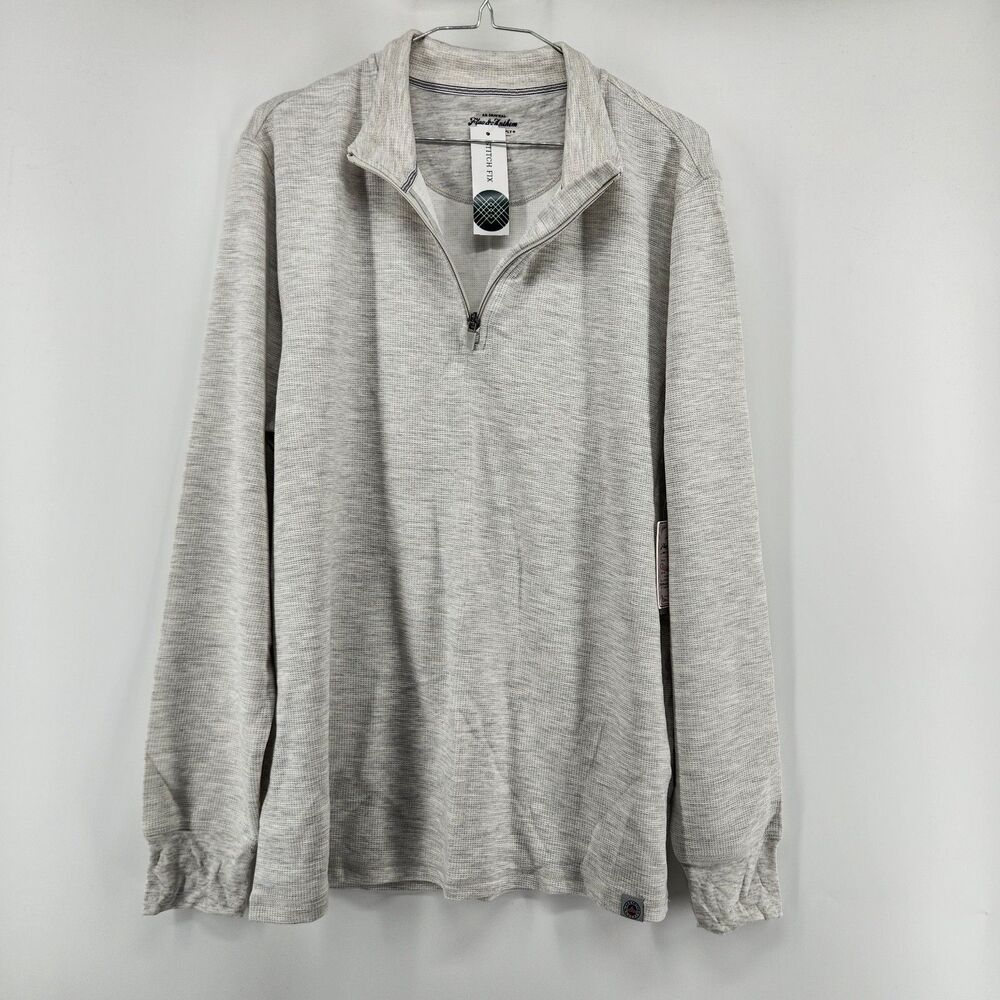 Flag & Anthem Men's Light Grey Fairbanks Waffle Quater Zip Mock Neck Sweater